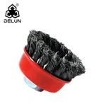 Brosse coupelle en fil torsadé noué de 4 pouces