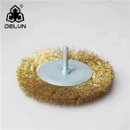 Brosse métallique ronde à logo personnalisé de 75 mm avec tige