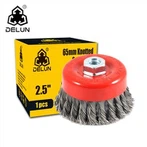 Roues de brosses coupelles en fil d'acier torsadé