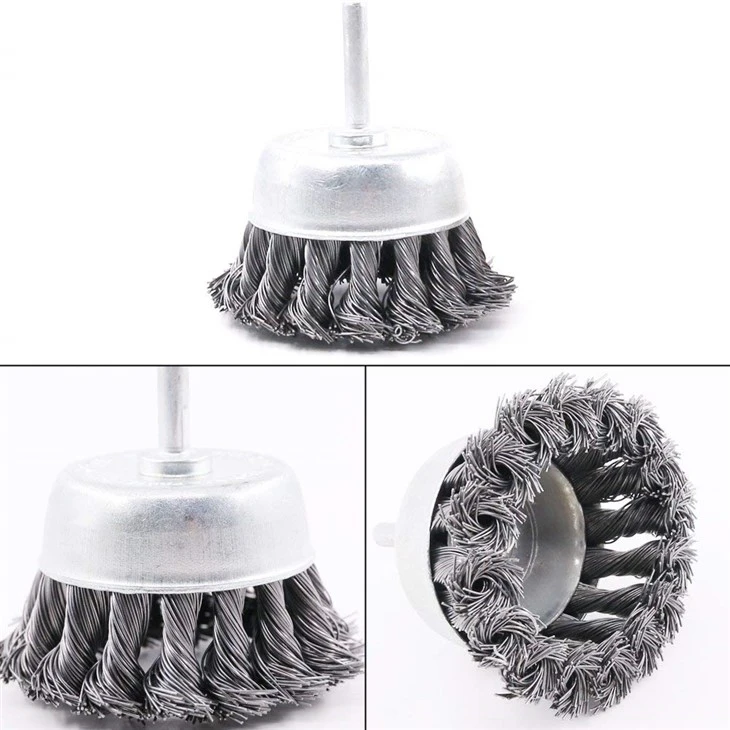 Brosse torsadée de 2,5 pouces avec arbre
