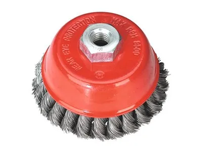 4 pouces torsadées tasticolées tasse de brosse en métal propre